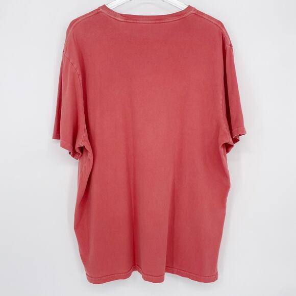 Lucky Brand Mens XL Cotton Crew T-Shirt Large Orange Pink Short Sleeve Pocket - Picture 3 of 10